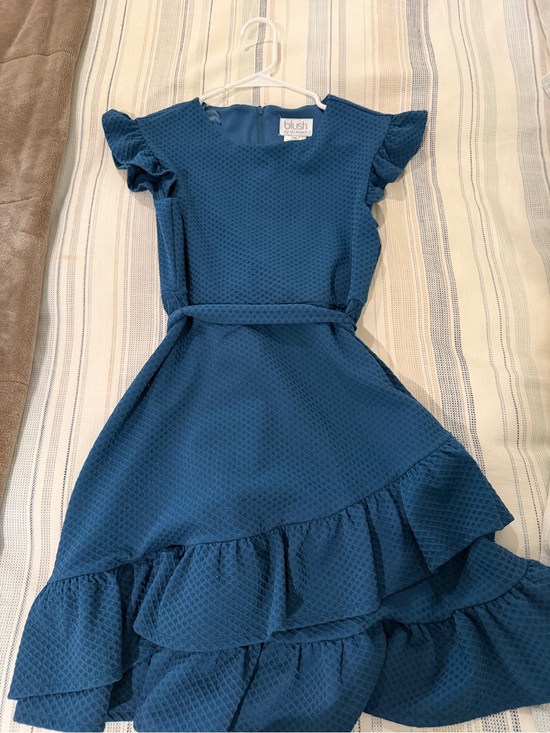 Us Angels Other - Us Angels Blue Ruffle Hem Casual Dress